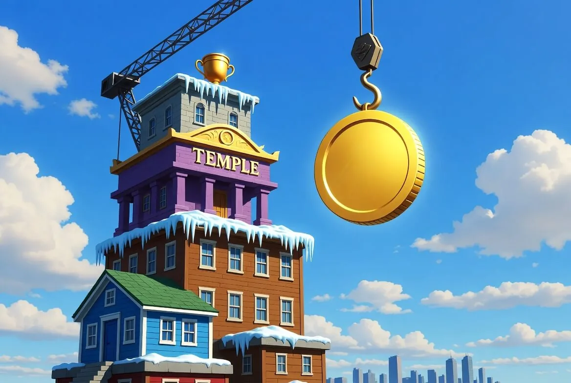 Tower Rush demo gameplay showing the tower mid-climb in free-play mode
